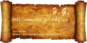 Háromszéki Géza névjegykártya