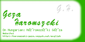 geza haromszeki business card